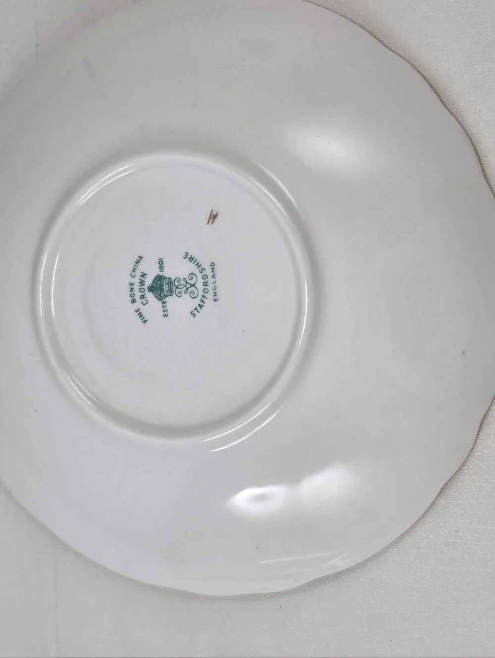 Vintage Crown Staffordshire Bone China Saucer- Bluebell & Hampton Bug Berry